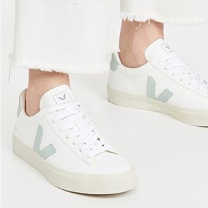 Veja White and Mint Sneakers